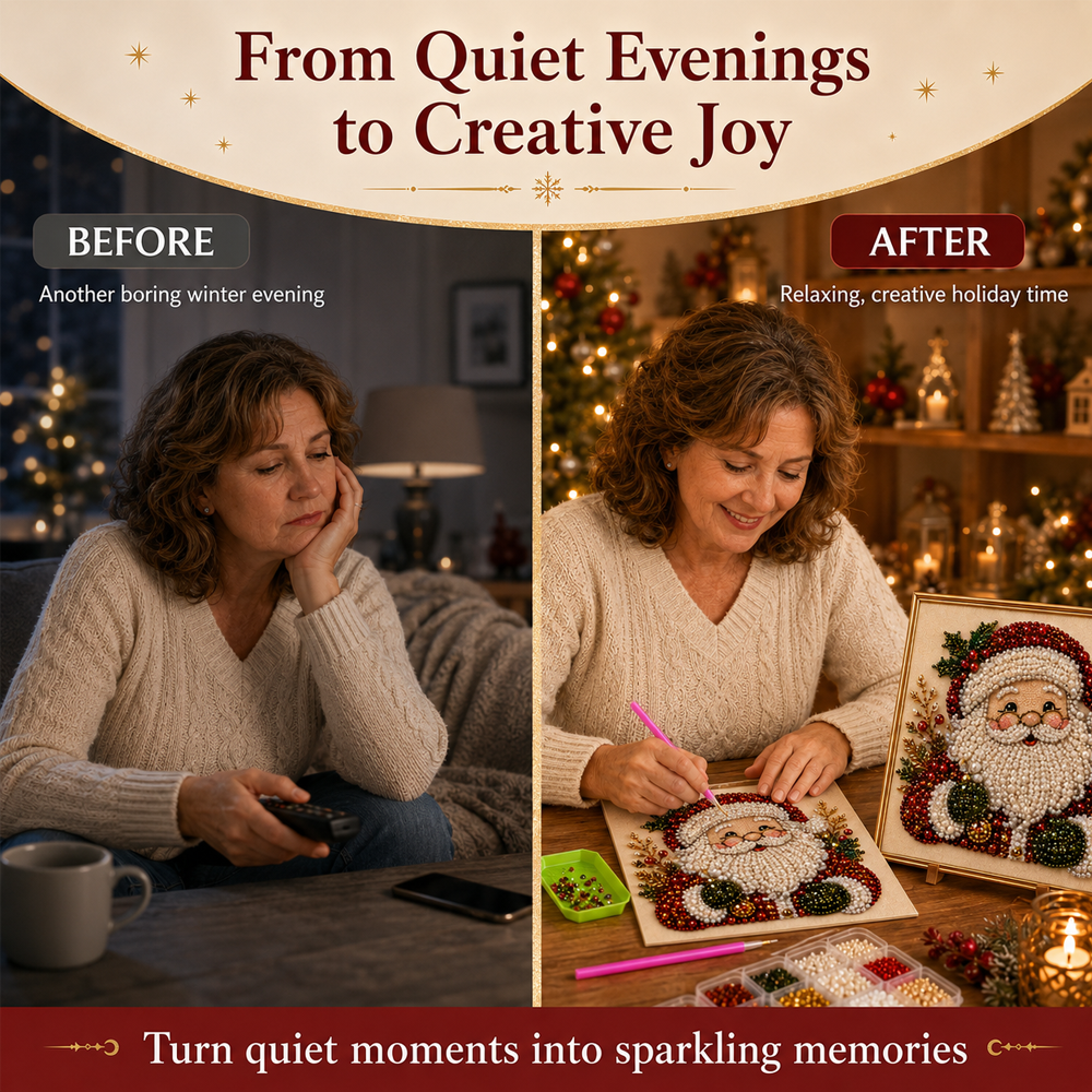 upsell 🎨💎Zero-Skill Needed | 3D DIY Christmas Pearl Art Kit