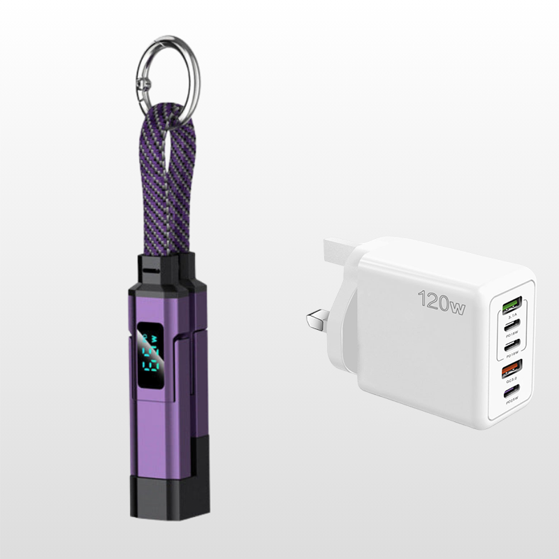 🔥HOT SALE 60% OFF🔥4-in-1 Digital Display Keychain Charging Cable