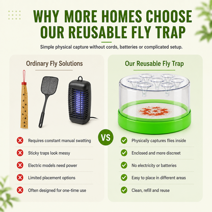 🪰 Reusable Non-Electric Fly & Mosquito Trap – Safe, Durable🏡