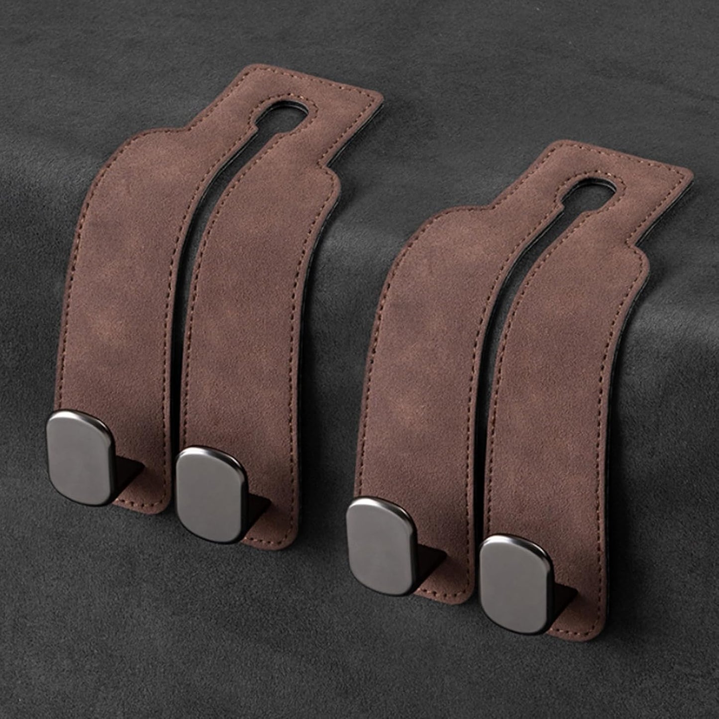 📢50% OFF🚗 Eptchn Car Headrest Hooks 👜| Universal, Heavy-Duty, Leather Wrapped, 2-Pack