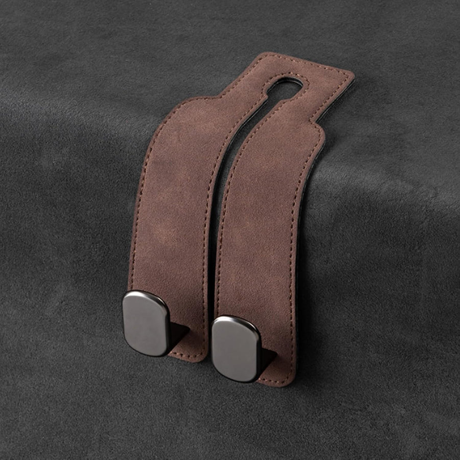 📢50% OFF🚗 Eptchn Car Headrest Hooks 👜| Universal, Heavy-Duty, Leather Wrapped, 2-Pack