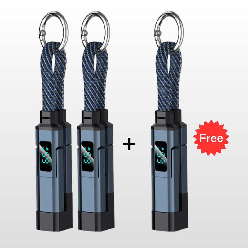 🔥HOT SALE 60% OFF🔥4-in-1 Digital Display Keychain Charging Cable