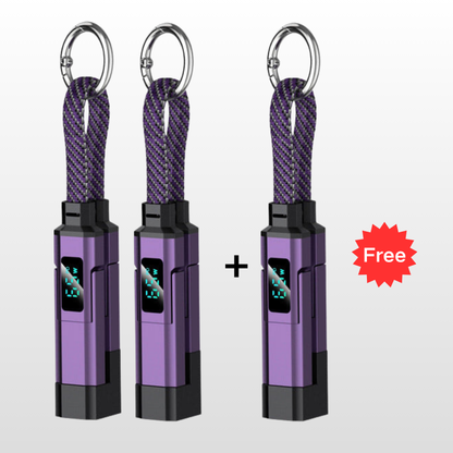 🔥HOT SALE 60% OFF🔥4-in-1 Digital Display Keychain Charging Cable