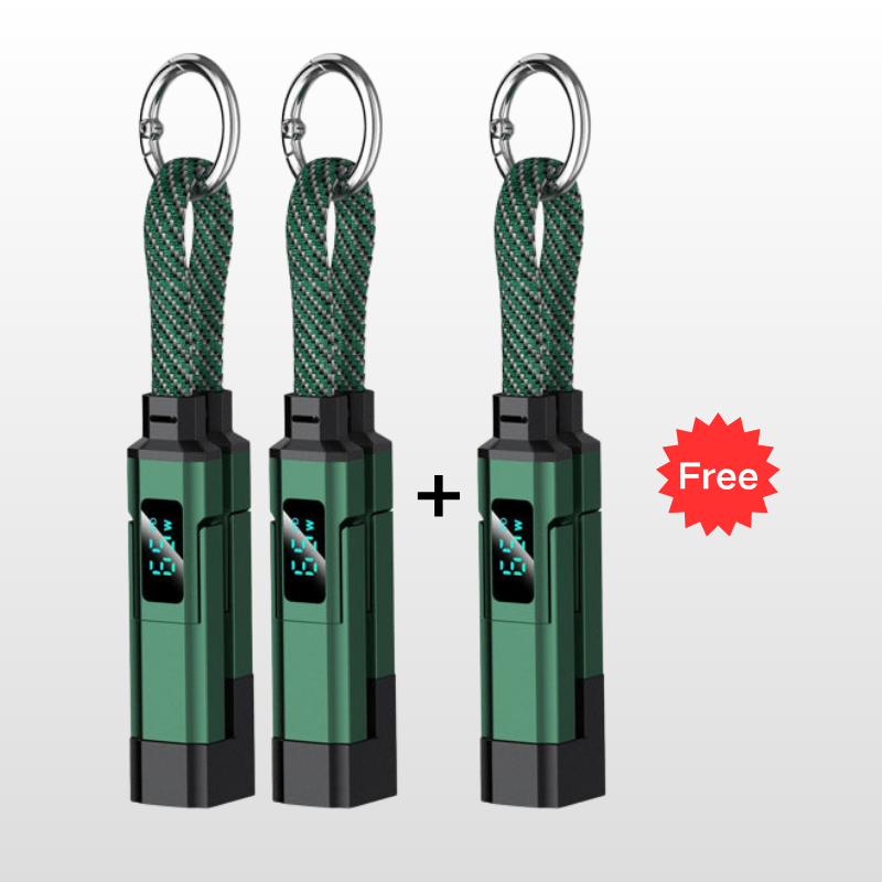 🔥HOT SALE 60% OFF🔥4-in-1 Digital Display Keychain Charging Cable