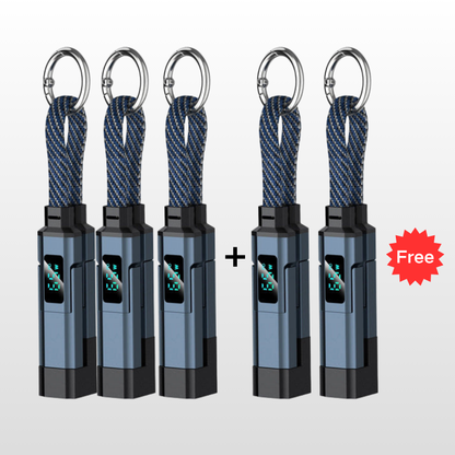 🔥HOT SALE 60% OFF🔥4-in-1 Digital Display Keychain Charging Cable