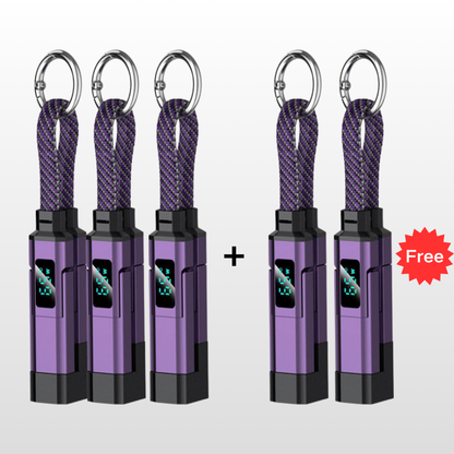 🔥HOT SALE 60% OFF🔥4-in-1 Digital Display Keychain Charging Cable