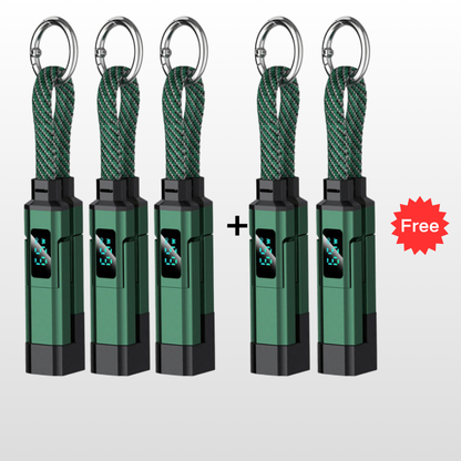 🔥HOT SALE 60% OFF🔥4-in-1 Digital Display Keychain Charging Cable