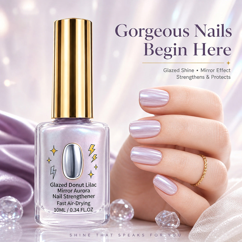 📢📢49% OFF !! ⏰Lilac Glossy Mirror Nail Strengthener