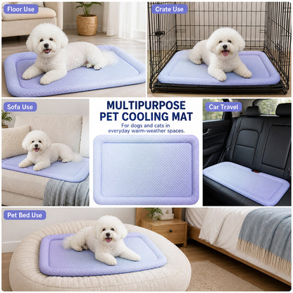 upsell ❄️Pet Cooling Mat for Dogs & Cats 🐾  Naturally Cool Ice-Silk Pad • Breathable, Washable & Soft