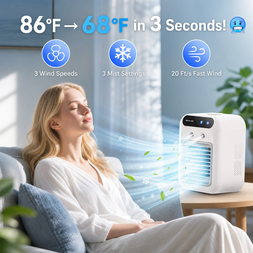 🌬️Portable 3-in-1 Quiet Fan Air Conditioner ✅ Factory Direct Sales⌛Limited Quantity💥Best Price