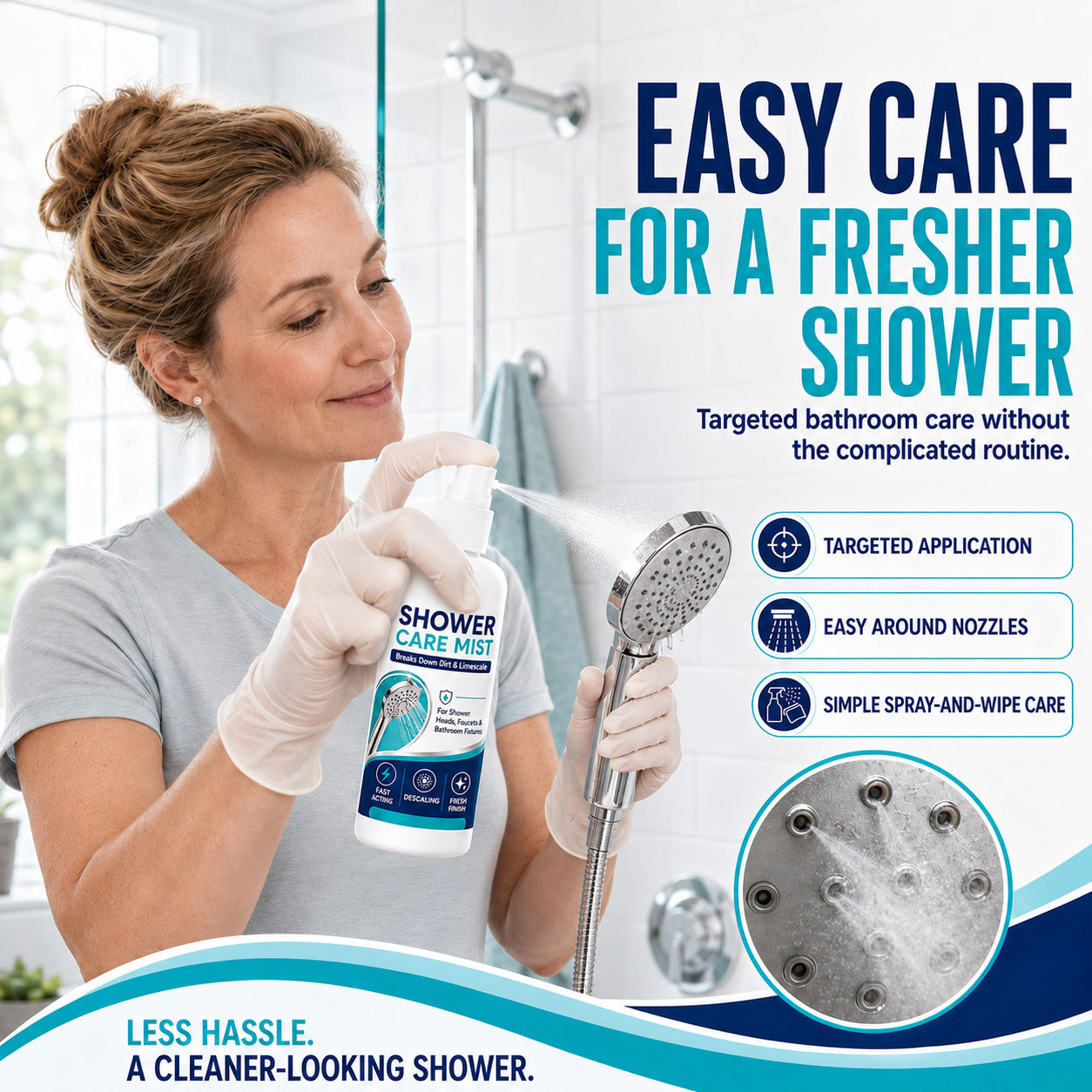 🔥 50% OFF! 🚿 Shower Limescale Remover Spray | Dissolves Water Stains, Mineral Buildup & Restores Shine ✨