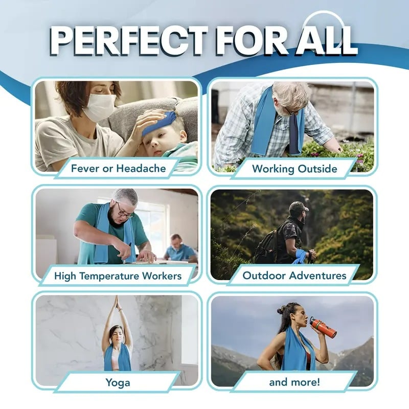 🎁Last Day Buy 1 Get 1 Free 🔥BQODQO® Cold Sweat Towel You Can Use Anywhere, Anytime! Reusable Soft Absorbent Cooling Portable