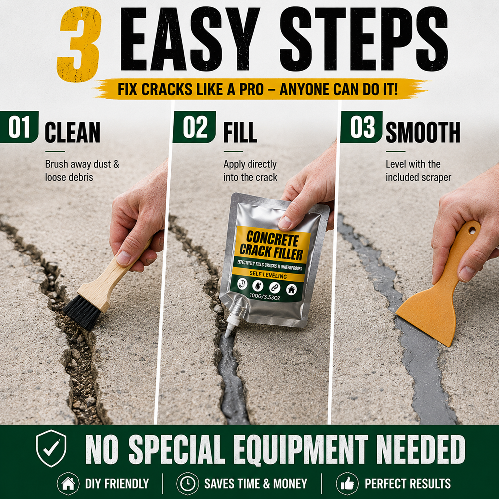 🏠 ✨LAST DAY 50% OFF ✨Waterproof Concrete Crack Repair for Indoor & Outdoor Use upsell