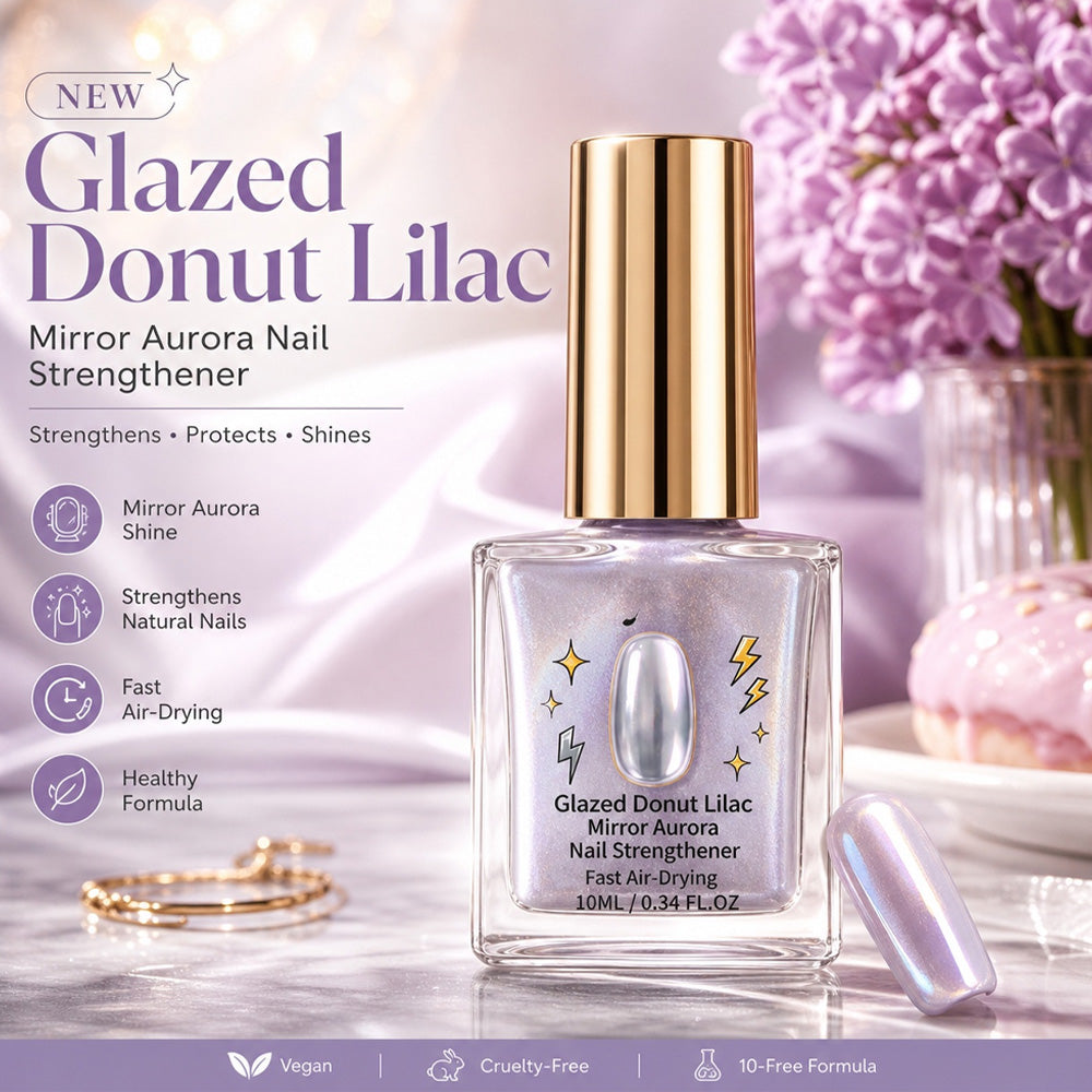 📢📢49% OFF !! ⏰Lilac Glossy Mirror Nail Strengthener