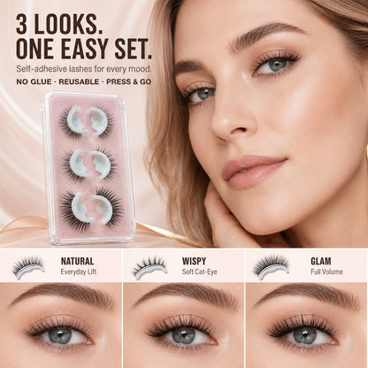 🥳2026 HOT SALE🥳💞50K+ SOLD!👁️✨ 50% OFF! Reusable Self‑Adhesive False Eyelashes – No glue needed, just press & go. Natural curl, reusable & easy to remove. A beauty game‑changer! 💕🌸
