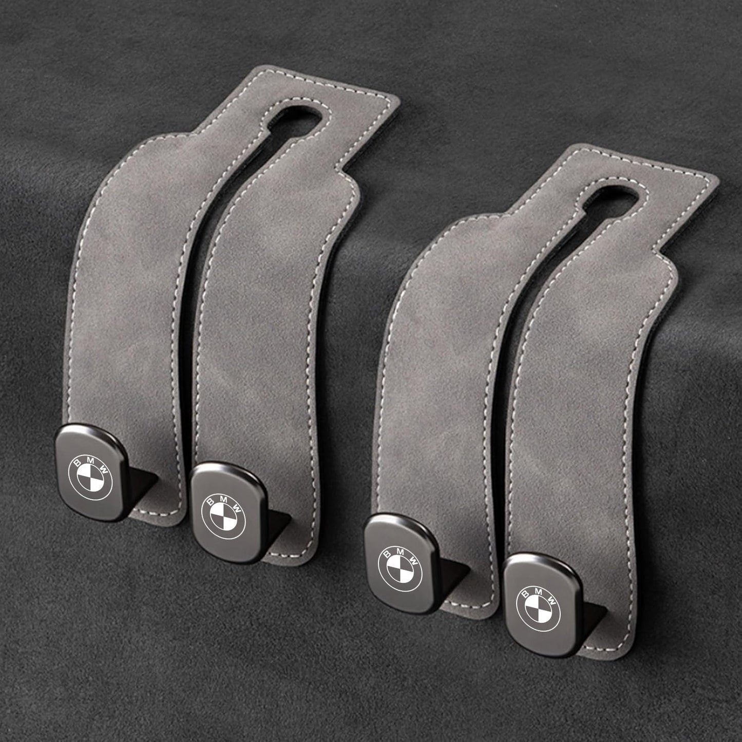 📢50% OFF🚗 Eptchn Car Headrest Hooks 👜| Universal, Heavy-Duty, Leather Wrapped, 2-Pack