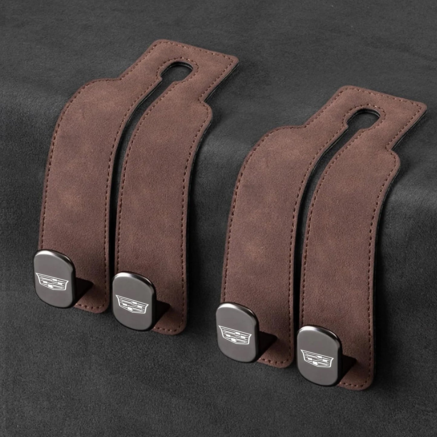📢50% OFF🚗 Eptchn Car Headrest Hooks 👜| Universal, Heavy-Duty, Leather Wrapped, 2-Pack
