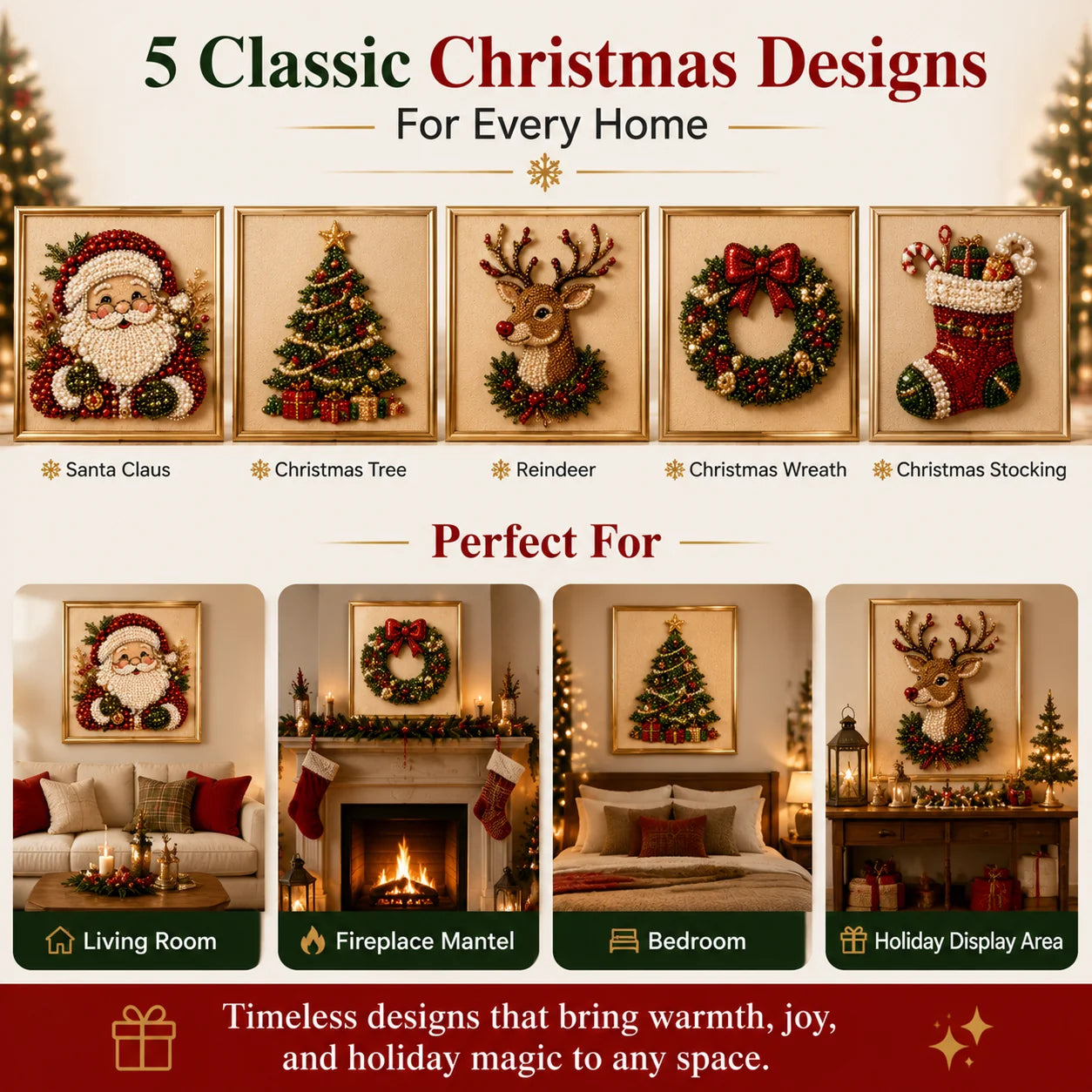 upsell 🎨💎Zero-Skill Needed | 3D DIY Christmas Pearl Art Kit