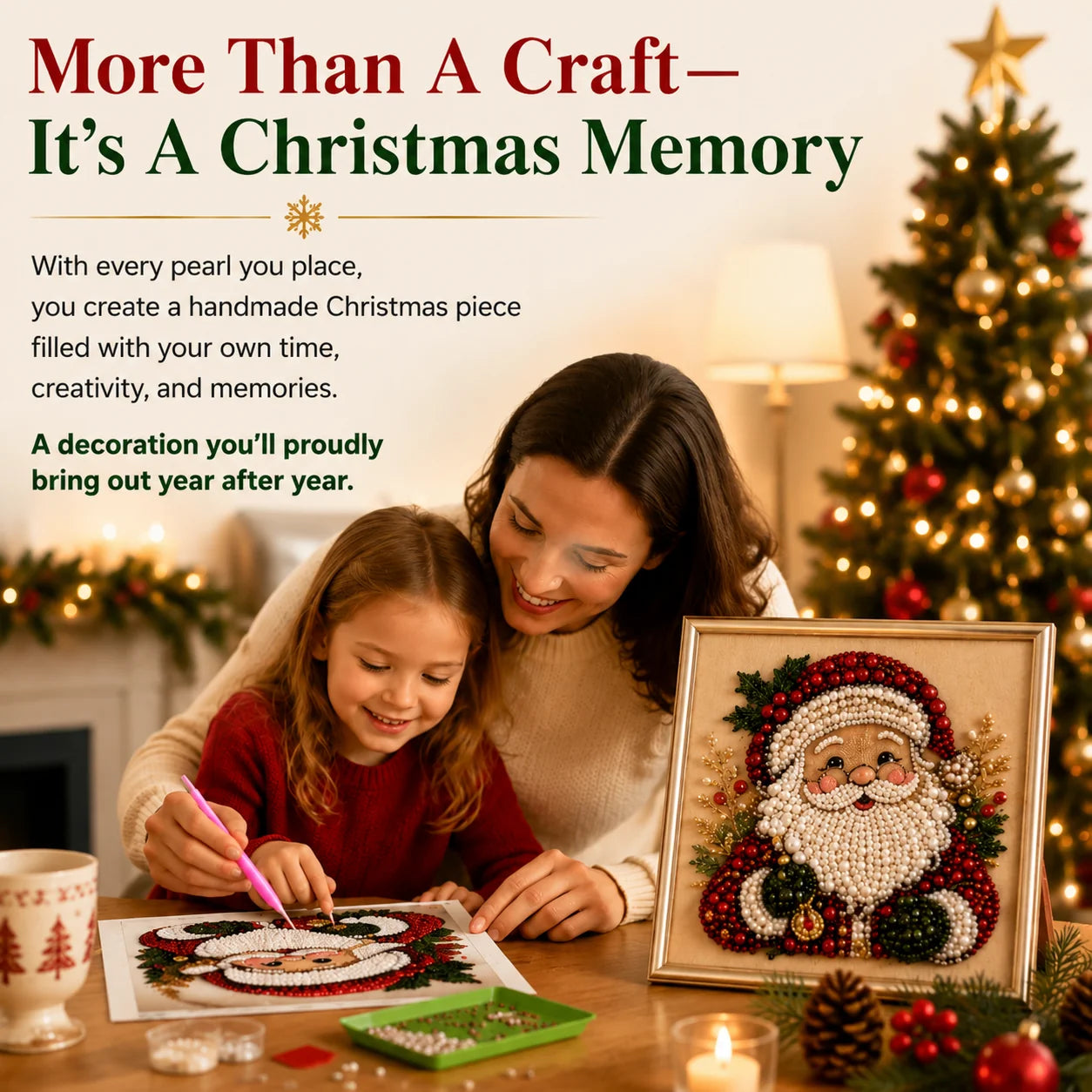 upsell 🎨💎Zero-Skill Needed | 3D DIY Christmas Pearl Art Kit