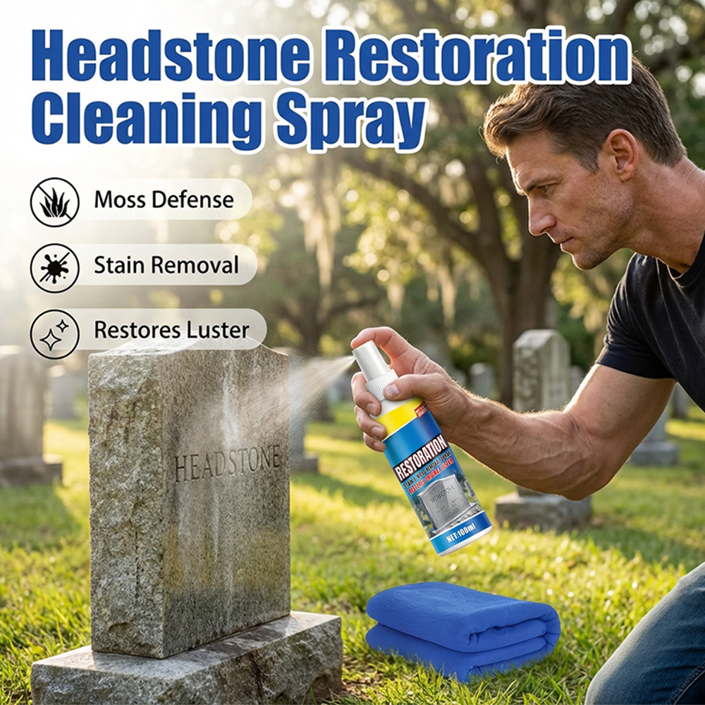 ⏰BUY 2 GET 1 FREE!🎁Headstone Cleaning & Restoration Spray – Remove Stains Instantly