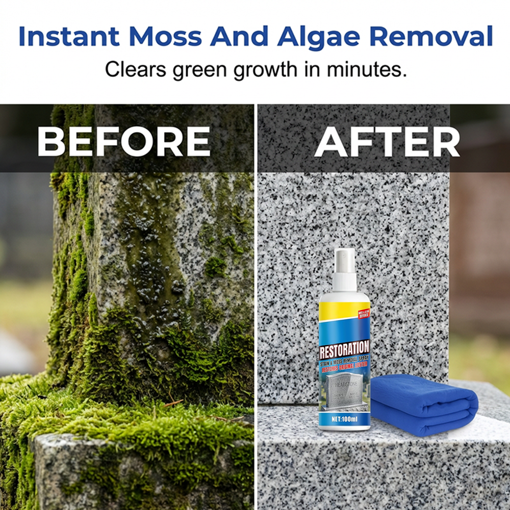 ⏰BUY 2 GET 1 FREE!🎁Headstone Cleaning & Restoration Spray – Remove Stains Instantly
