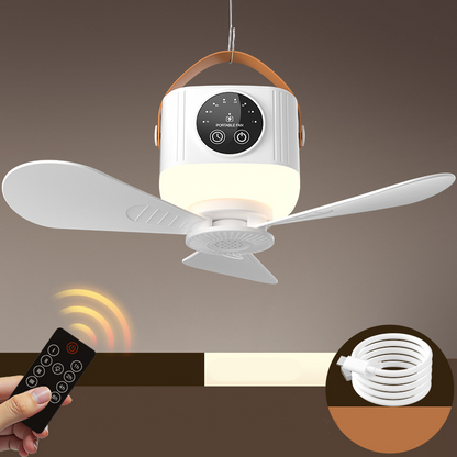 ⏳🔥LIMITED-TIME 50% OFF! 🌬️ Rechargeable Ceiling Fan with LED Light – Cool & Bright Anywhere ✨