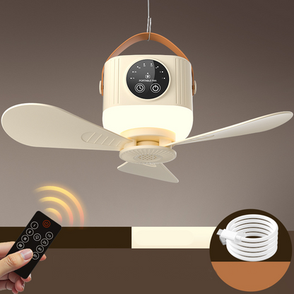 ⏳🔥LIMITED-TIME 50% OFF! 🌬️ Rechargeable Ceiling Fan with LED Light – Cool & Bright Anywhere ✨