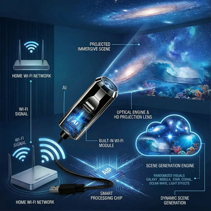 Celsiora® Night Light Projector - Smart Holographic Star Projector