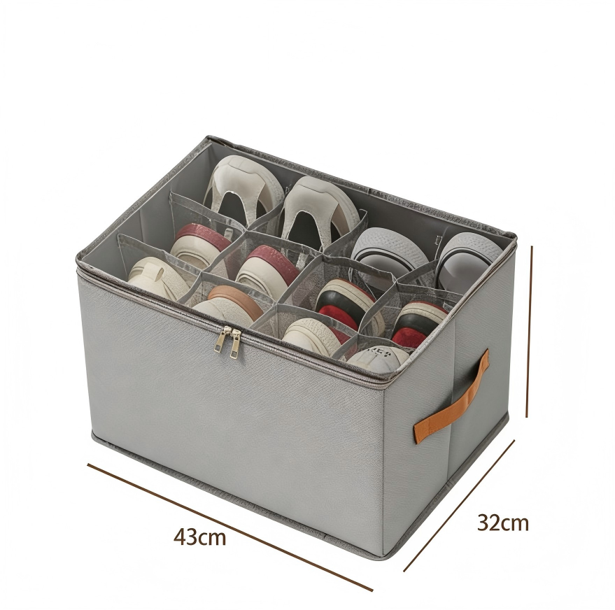 ⏰🔥LIMITED TIME 49% OFF! 👟 Fabric Shoe Organizer Storage Box – Foldable, Large Capacity, Dustproof & Breathable for Closet & Bedroom 🧺✨