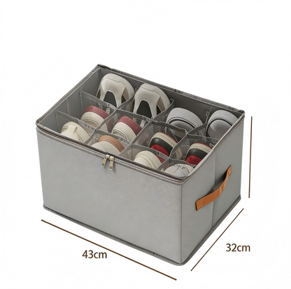 ⏰🔥LIMITED TIME 49% OFF! 👟 Fabric Shoe Organizer Storage Box – Foldable, Large Capacity, Dustproof & Breathable for Closet & Bedroom 🧺✨