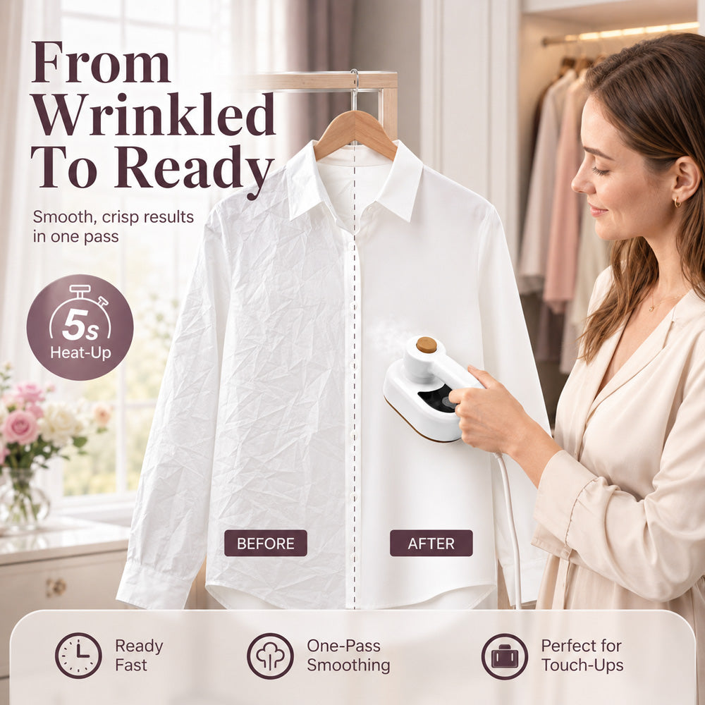 💨💞2026 HOT SALE 50% OFF! 🧺Garment Steamer for Clothes Portable Travel Clothing Steamer Iron
