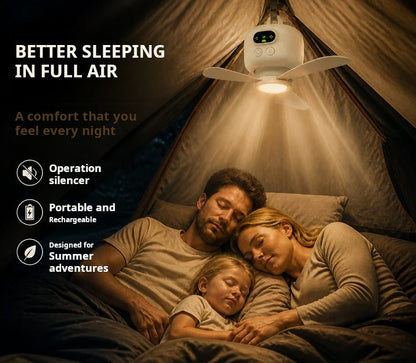 ⏳🔥LIMITED-TIME 50% OFF! 🌬️ Rechargeable Ceiling Fan with LED Light – Cool & Bright Anywhere ✨