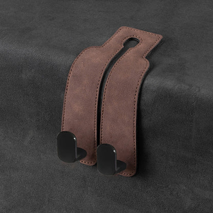 📢50% OFF🚗 Eptchn Car Headrest Hooks 👜| Universal, Heavy-Duty, Leather Wrapped, 2-Pack