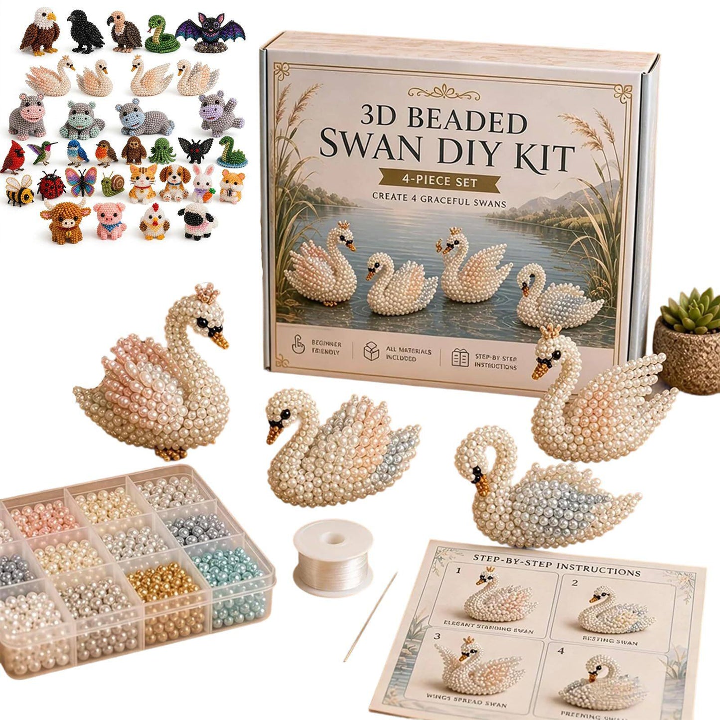 🔥Hot Sale - 50% OFF🔥🏆Limited Time Sale 49% OFF🧵✨Petite 3D Beaded Animal Craft Kit