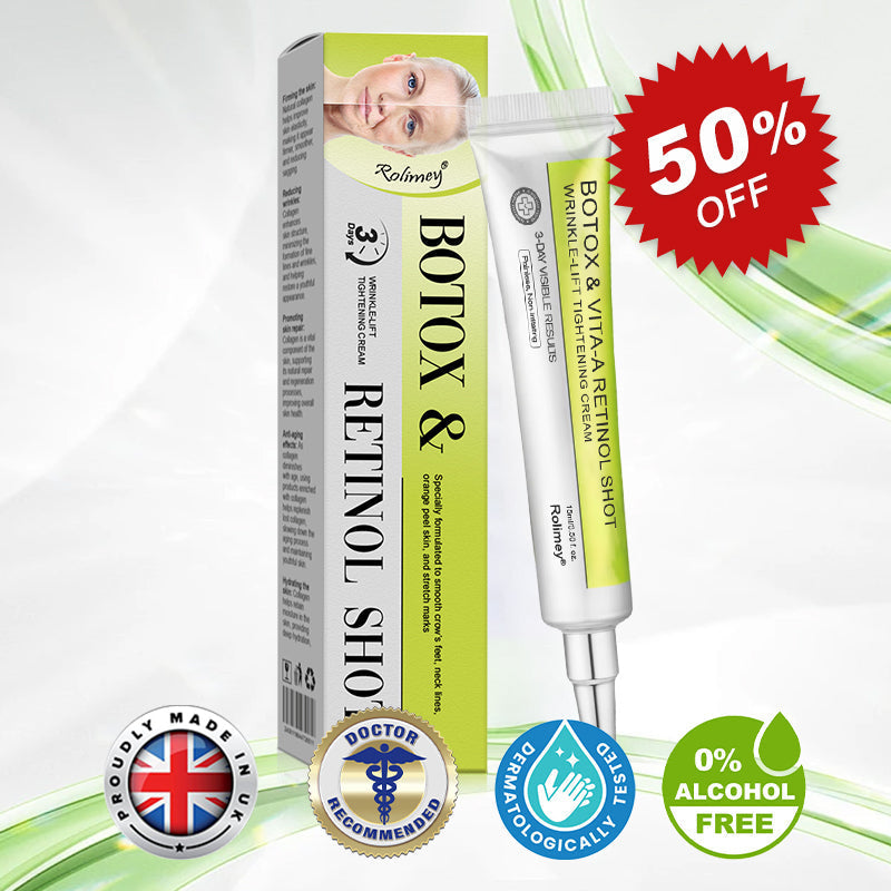 👏🌿Proudly Made in the UK💫Rolimey® Botox & Vita-A Retinol Shot Wrinkle-Lift Tightening cream - Last Day Promotion 70% OFF⏰⏰