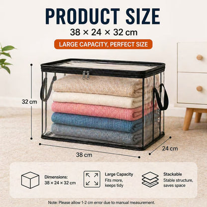 ⏰🔥LIMITED TIME 50% OFF! 🏠 Transparent Large-Capacity Dustproof & Moisture-Proof Storage Bag – Perfect for Clothes, Toys, Books & More ✨