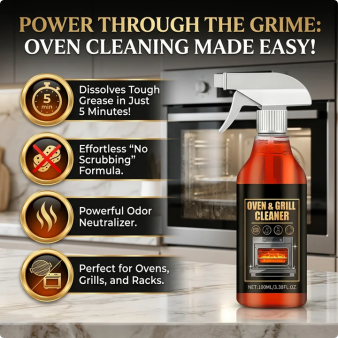🧼 BUY 2 GET 1 FREE! ✨ Oven & Grill Cleaner Spray – Dissolves Grease in 5 Mins, No Scrubbing & Eliminates Odors