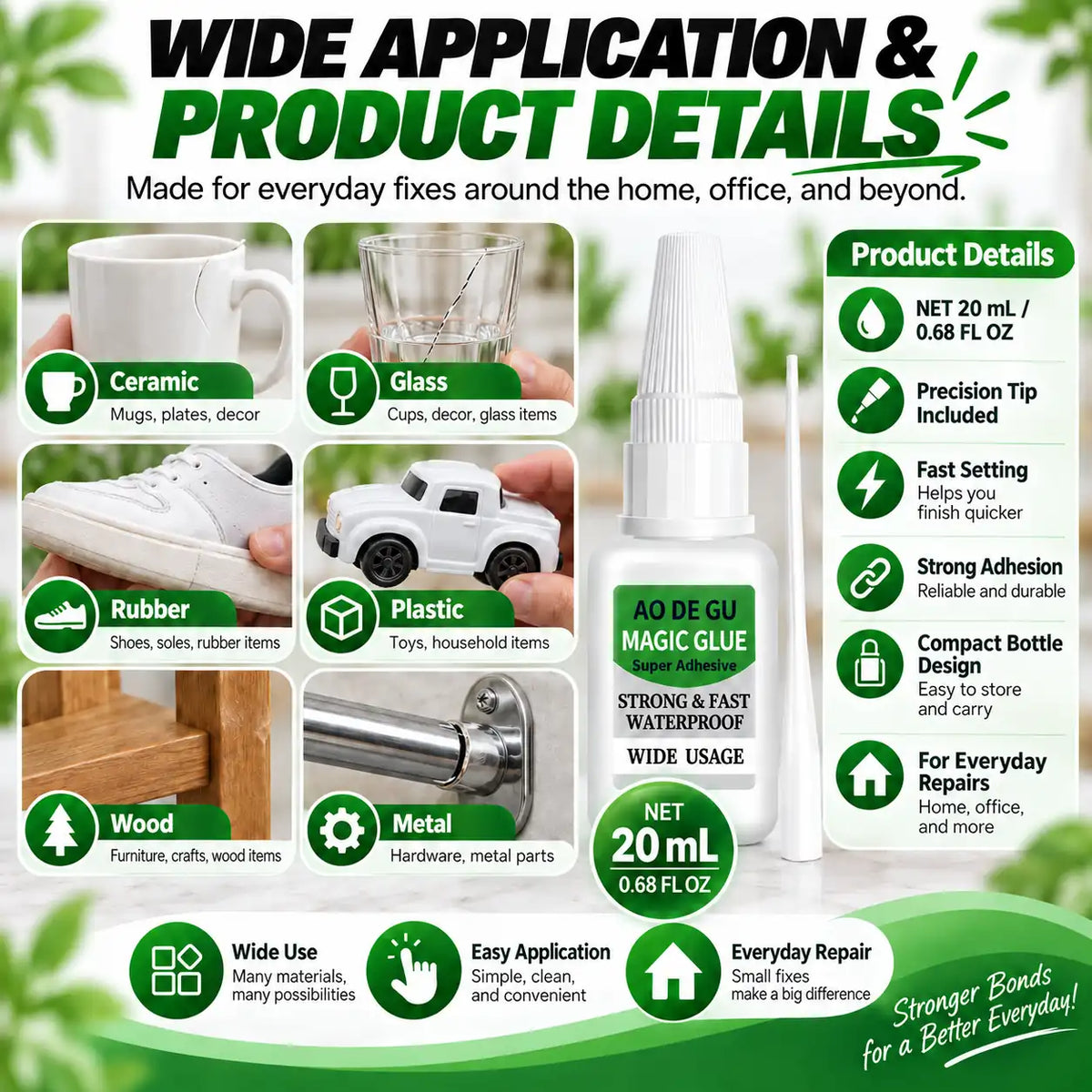 Fast-Setting Super Glue, Ideal for Projects and Repairs