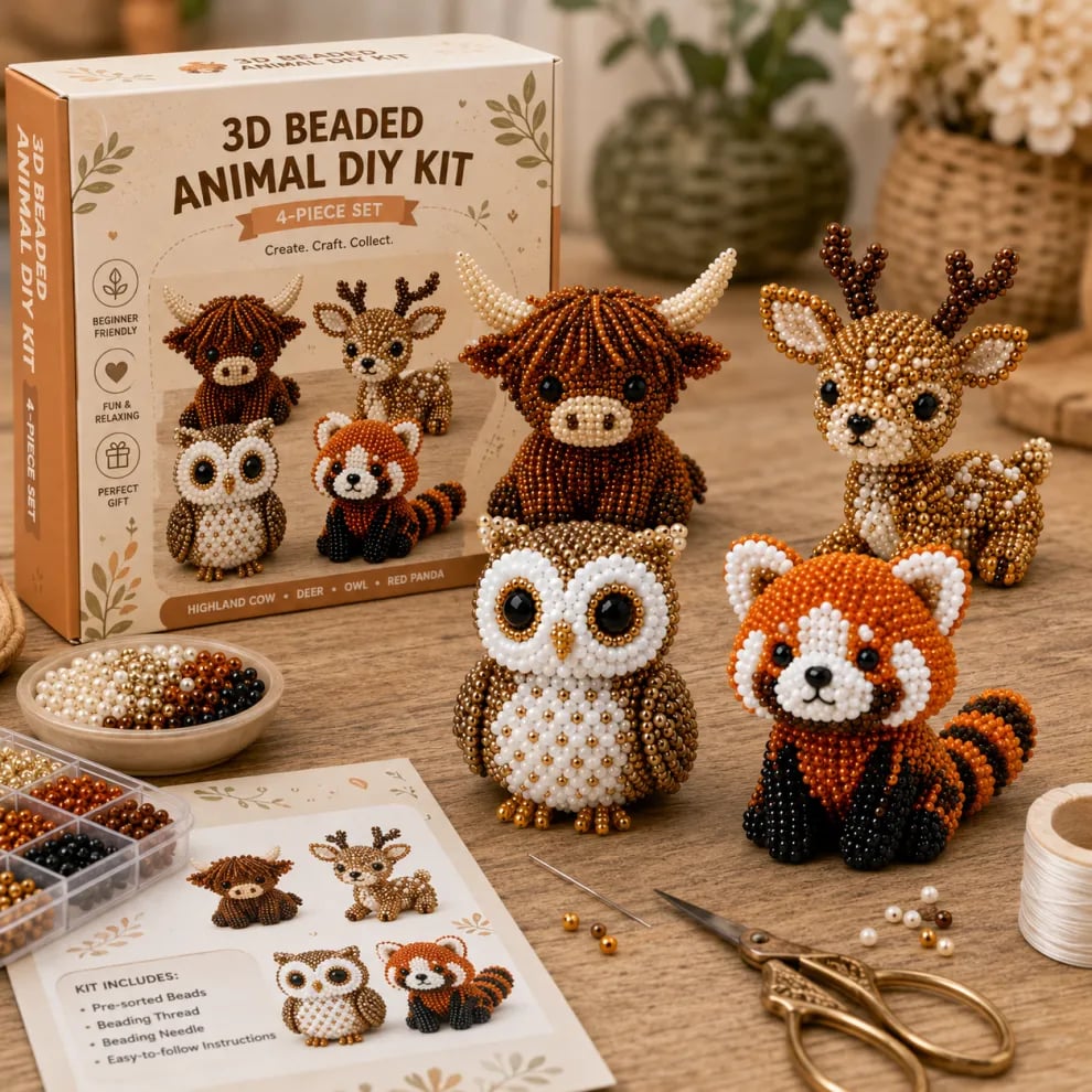 🔥Hot Sale - 50% OFF🔥🏆Limited Time Sale 49% OFF🧵✨Petite 3D Beaded Animal Craft Kit