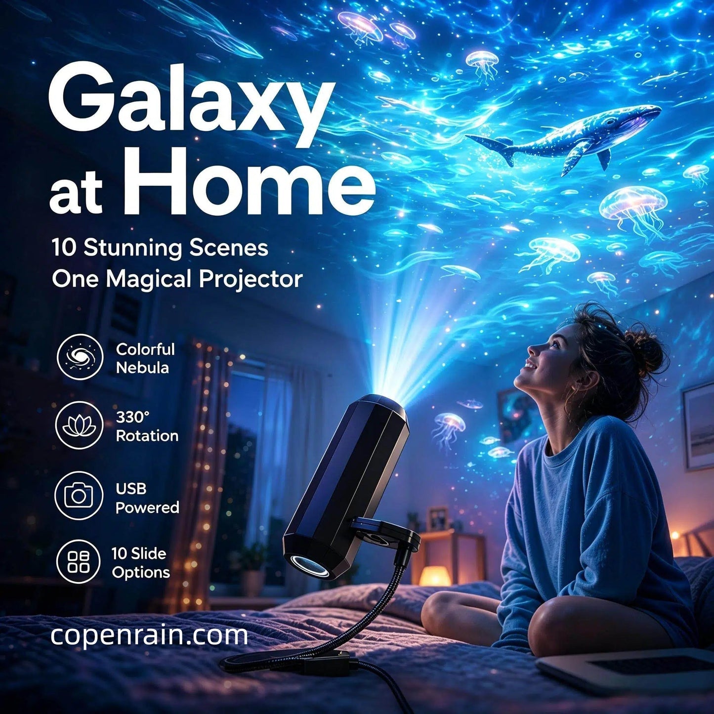 Next-Gen Smart Projection HD Smart Dynamic 5D Holographic Night Light Projector🥳50,000+ Happy Users