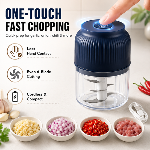 ✨ 50% OFF NOW! 6-Blade Electric Food Chopper｜Chops Vegetables, Onions, Herbs, Nuts & Meat｜Cordless, One-Touch & Easy to Clean
