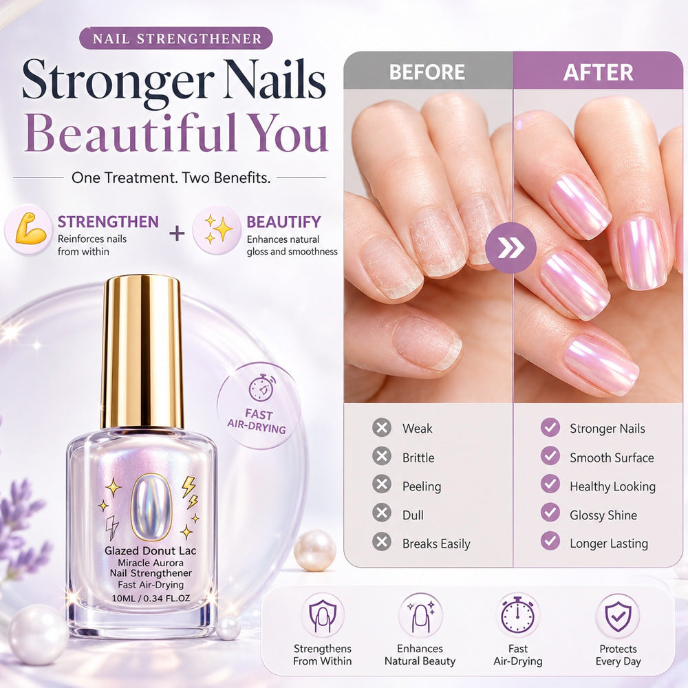📢📢49% OFF !! ⏰Lilac Glossy Mirror Nail Strengthener