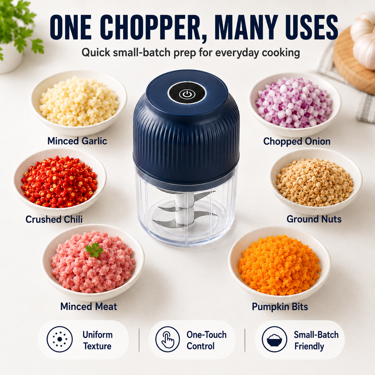 ✨ 50% OFF NOW! 6-Blade Electric Food Chopper｜Chops Vegetables, Onions, Herbs, Nuts & Meat｜Cordless, One-Touch & Easy to Clean