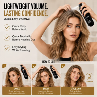 🎉Limited Time 💥Buy 3 get 2 free🌸Volumizing Setting Spray Create Fluffy, Bouncy Hair With Lightweight All-Day Hold ✨