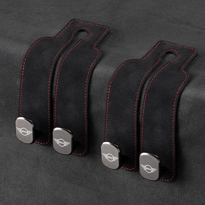 📢50% OFF🚗 Eptchn Car Headrest Hooks 👜| Universal, Heavy-Duty, Leather Wrapped, 2-Pack