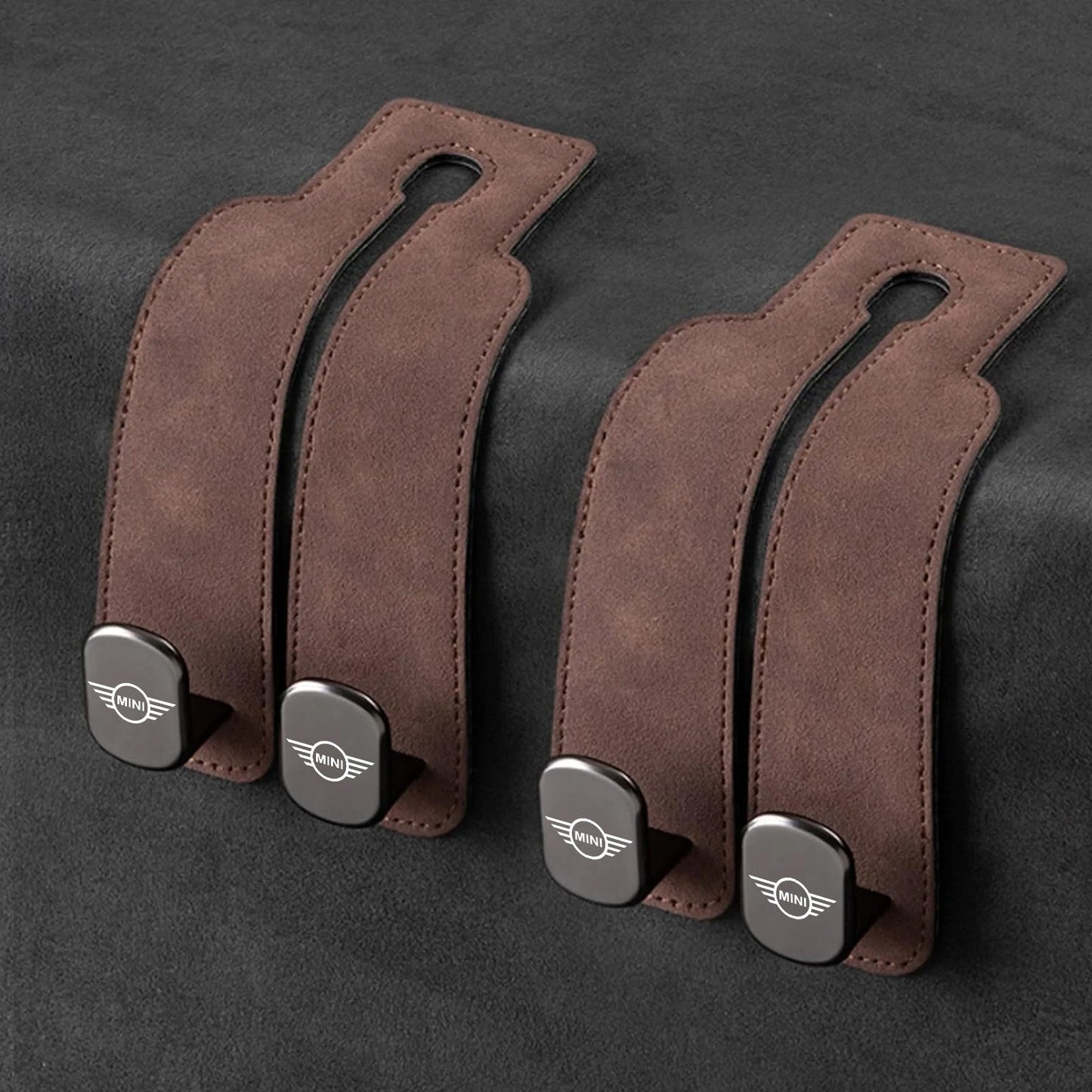 📢50% OFF🚗 Eptchn Car Headrest Hooks 👜| Universal, Heavy-Duty, Leather Wrapped, 2-Pack