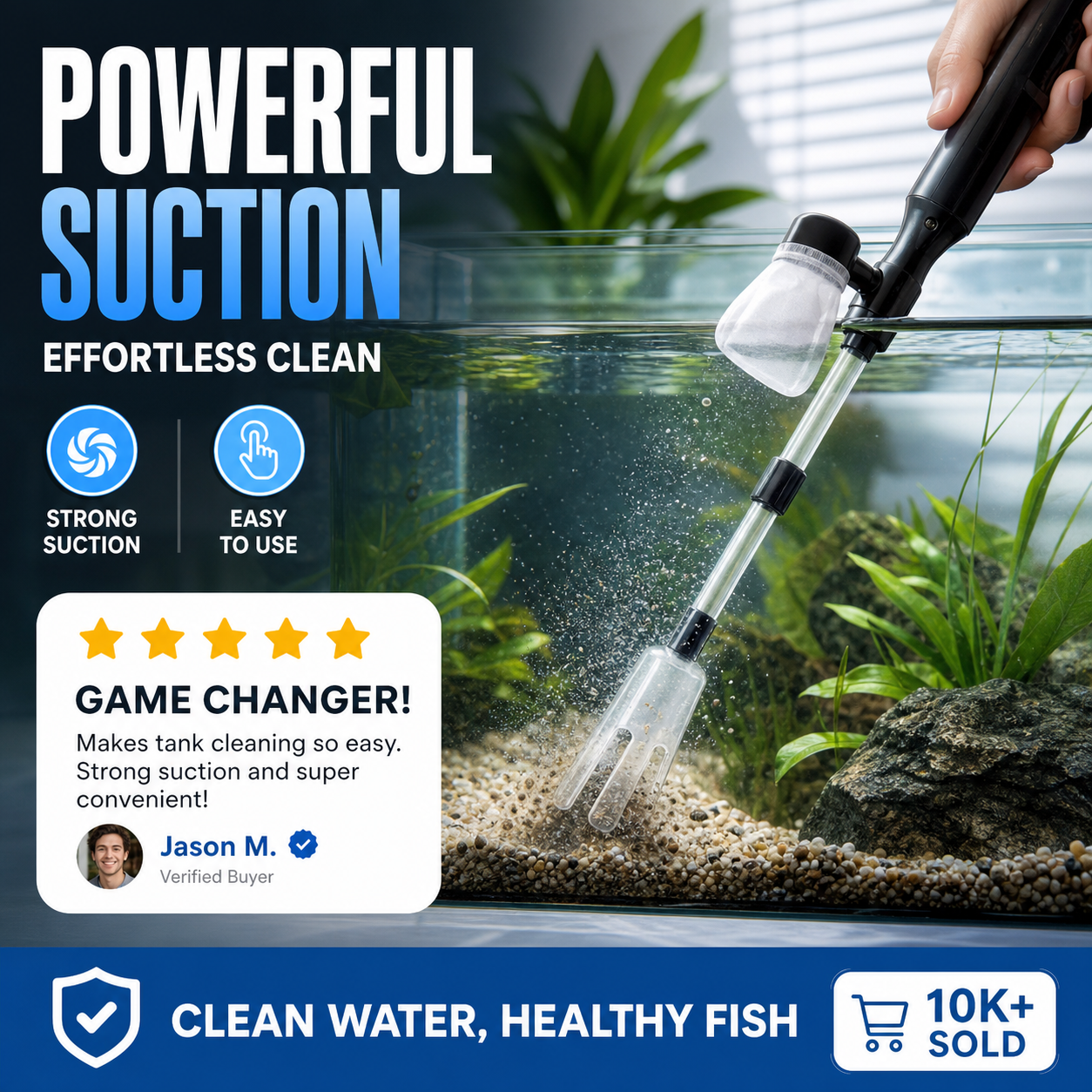 🐠LAST DAY SALE 50% OFF⚡50K+ SOLD 🐟Electric Aquarium Gravel Cleaner—battery-operated, adjustable length, and easy to use—suitable for all aquariums 🧹🐟