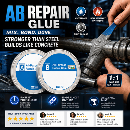 🔥 Limited-time Offer: 40% OFF | AB Super Glue: Brings broken items back to life – strong yet flexible, won’t crack!