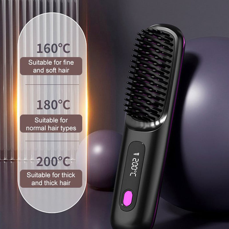 80%🎁Flash Sale(🚀50%OFF)🎁Cordless Ceramic Heated Hair Straightening Comb (Copy)