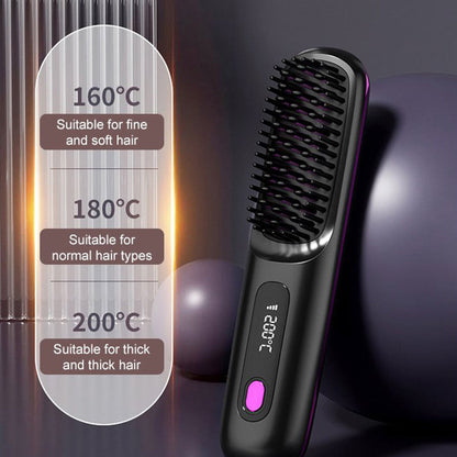 80%🎁Flash Sale(🚀50%OFF)🎁Cordless Ceramic Heated Hair Straightening Comb (Copy)